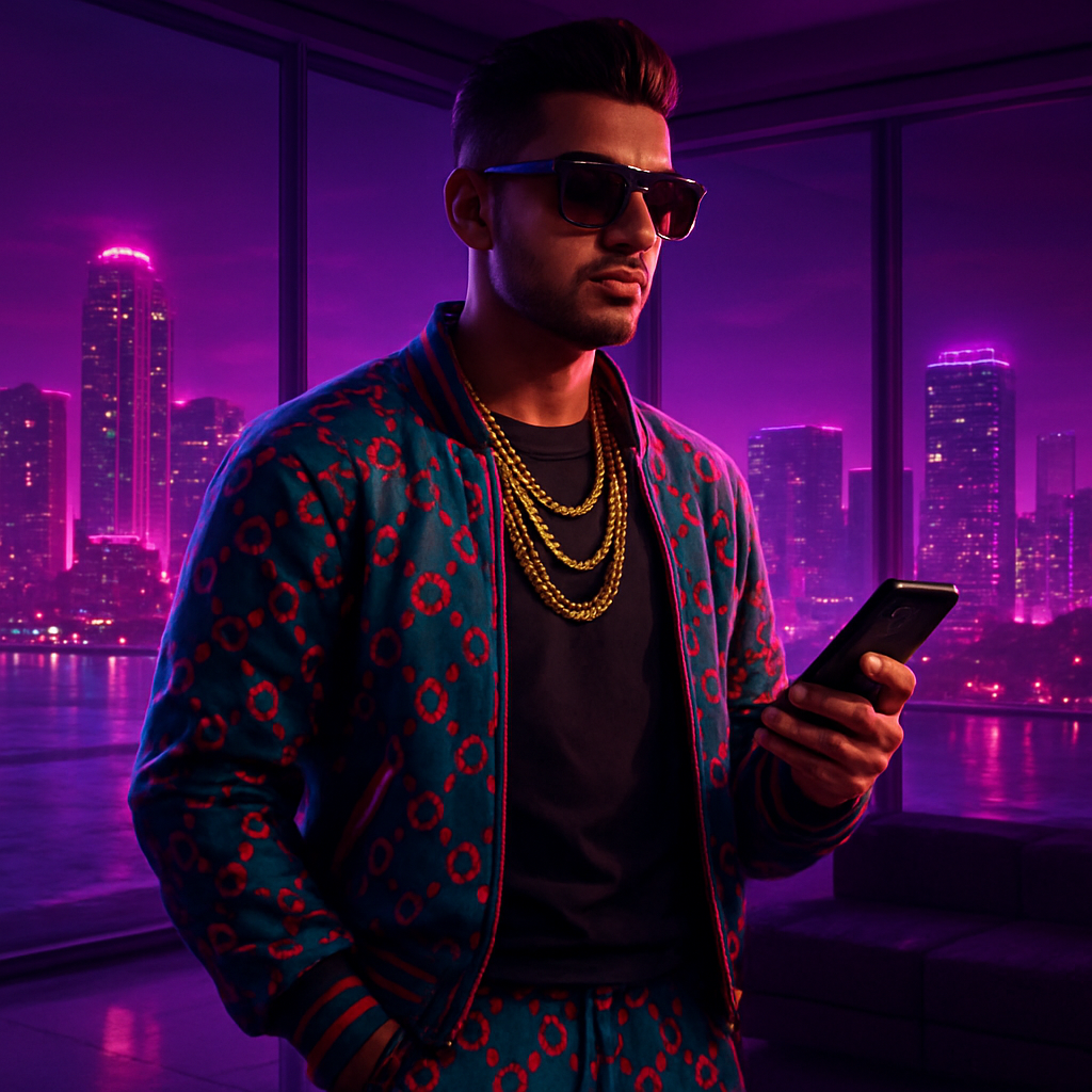 Crypto Degen GTA-style character poster
